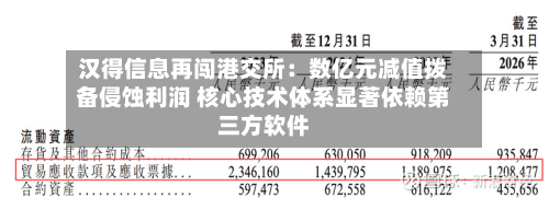 汉得信息再闯港交所：数亿元减值拨备侵蚀利润 核心技术体系显著依赖第三方软件-第1张图片