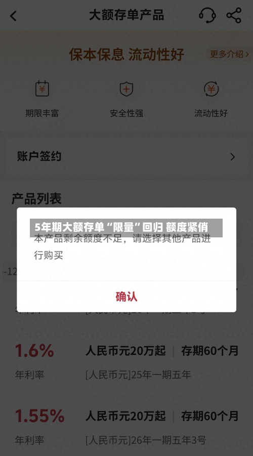 5年期大额存单“限量”回归 额度紧俏-第3张图片