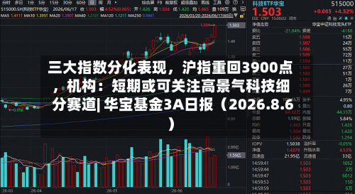 三大指数分化表现	，沪指重回3900点，机构：短期或可关注高景气科技细分赛道| 华宝基金3A日报（2026.8.6）-第1张图片