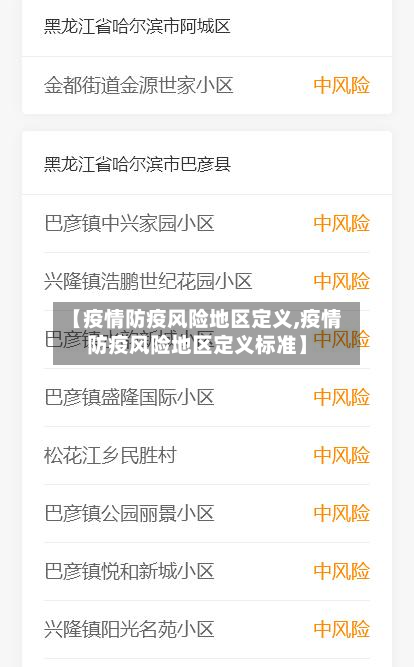 【疫情防疫风险地区定义,疫情防疫风险地区定义标准】