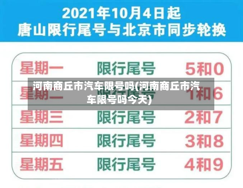 河南商丘市汽车限号吗(河南商丘市汽车限号吗今天)