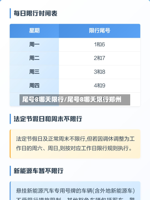 尾号8哪天限行/尾号8哪天限行郑州-第3张图片