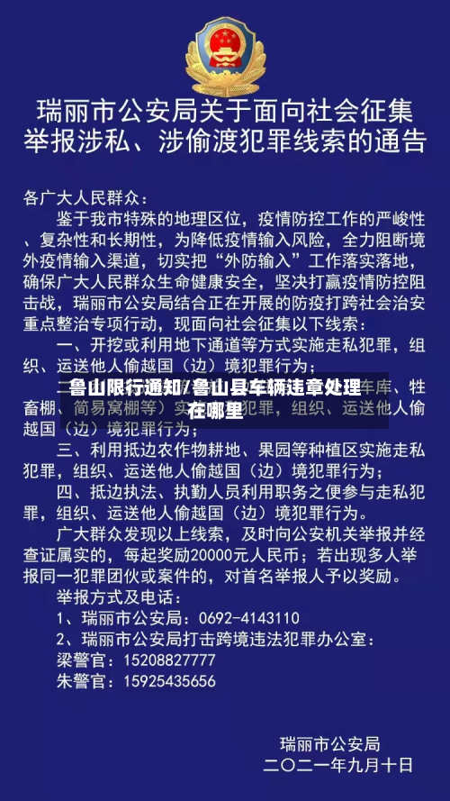 鲁山限行通知/鲁山县车辆违章处理在哪里-第2张图片