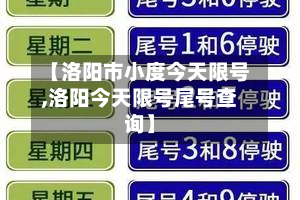 【洛阳市小度今天限号,洛阳今天限号尾号查询】-第2张图片