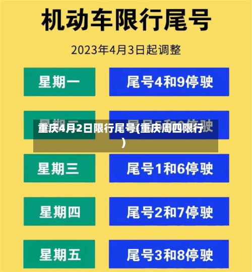 重庆4月2日限行尾号(重庆周四限行)