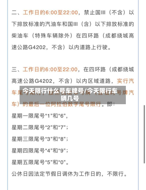 今天限行什么号车牌号/今天限行车辆几号-第3张图片