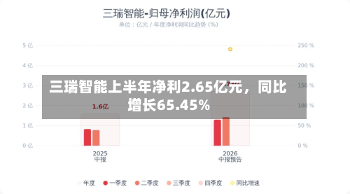 三瑞智能上半年净利2.65亿元，同比增长65.45%-第3张图片