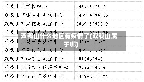 双鸭山什么地区有疫情了(双鸭山属于哪)