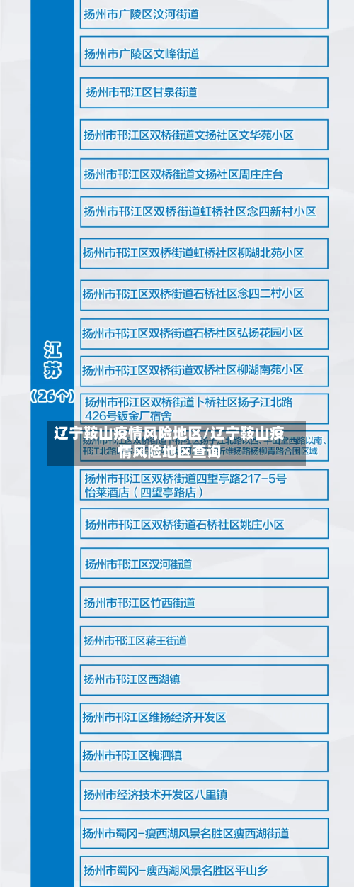 辽宁鞍山疫情风险地区/辽宁鞍山疫情风险地区查询